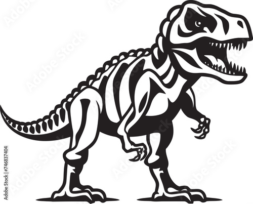 Prehistoric Powerhouse Tyrannosaurus Logo Design Jurassic Jewel T Rex Skeleton Vector Icon