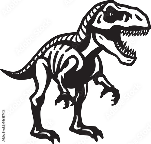 Fossil Finesse T Rex Skeleton Icon Design Ancient Artifact T Rex Vector Emblem © BABBAN