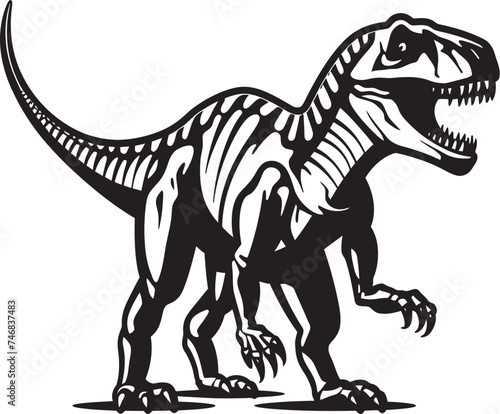Fossil Finesse T Rex Skeleton Vector Emblem Jurassic Jewel Tyrannosaurus Logo Emblem © BABBAN