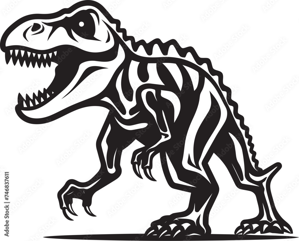 Obraz premium Ancient Artifact Tyrannosaurus Icon Vector Fossil Finesse T Rex Graphic Emblem