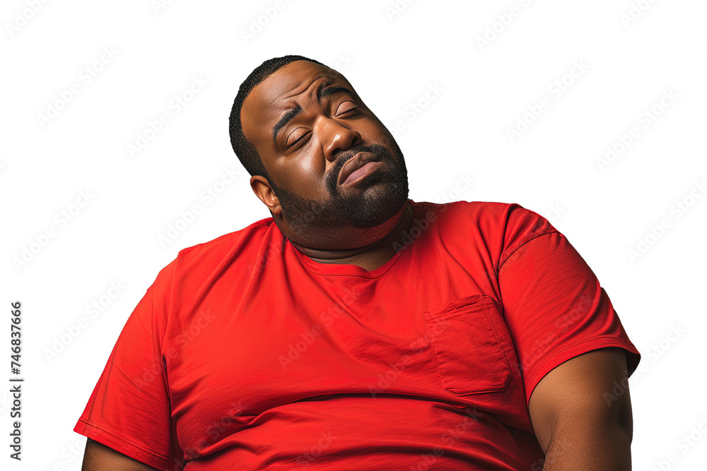 Close up of a worried fat african man Close up of a worried fat african man