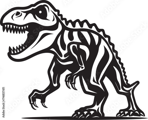 Ancient Artifact Tyrannosaurus Icon Vector Fossil Finesse T Rex Graphic Emblem © BABBAN