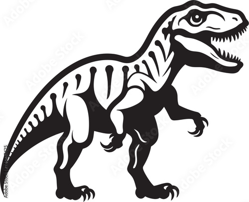 Dino Dynasty Iconic Tyrannosaurus Logo Primeval Profile T Rex Skeleton Graphic Icon © BABBAN