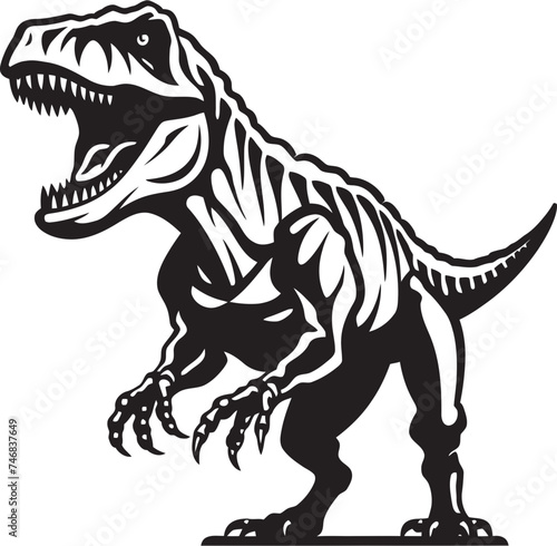 Dino Dynasty Iconic Tyrannosaurus Graphic Primeval Power T Rex Vector Icon