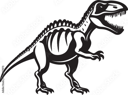 Dino Dominion Iconic Design of T Rex Skeleton Fossilized Tyrant Dino Skeleton Vector Logo Design