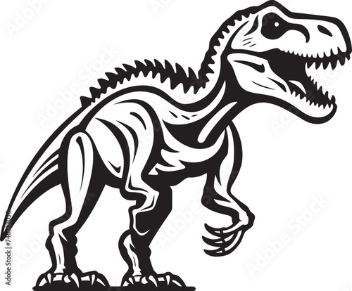 Ancient Apex Tyrannosaurus Logo Vector Primeval Profile T Rex Skeleton Graphic Emblem