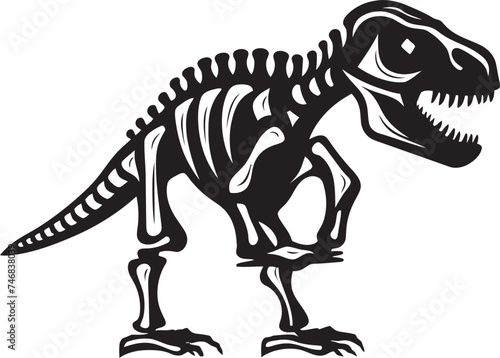Dino Dynasty T Rex Skeleton Vector Emblem Prehistoric Pride Tyrannosaurus Logo Graphic © BABBAN