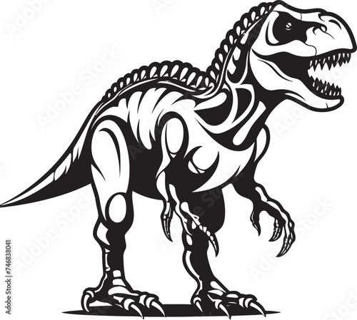 Prehistoric Precision Tyrannosaurus Iconic Graphic Jurassic Jaws T Rex Skeleton Emblem Design