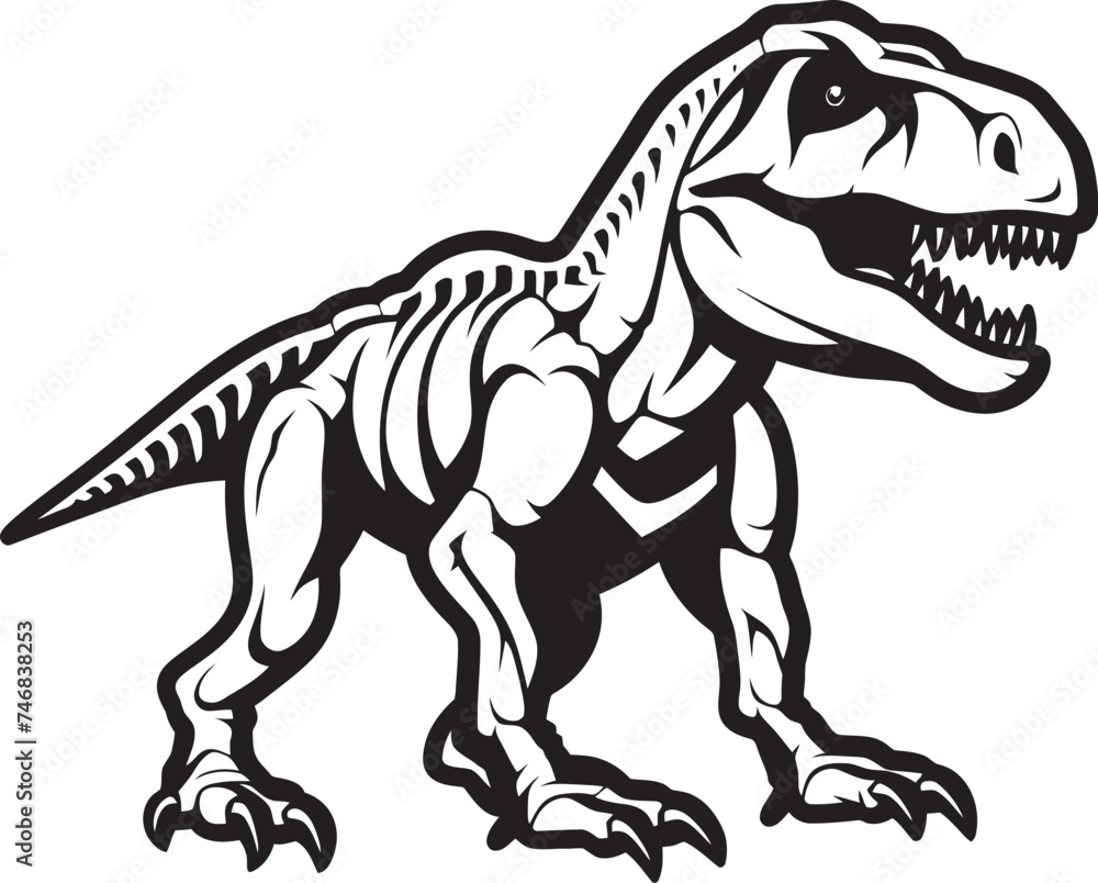 Fototapeta premium Fossil Finesse Tyrannosaurus Iconic Logo Vector Ancient Artifact Dino Skeleton Vector Graphic