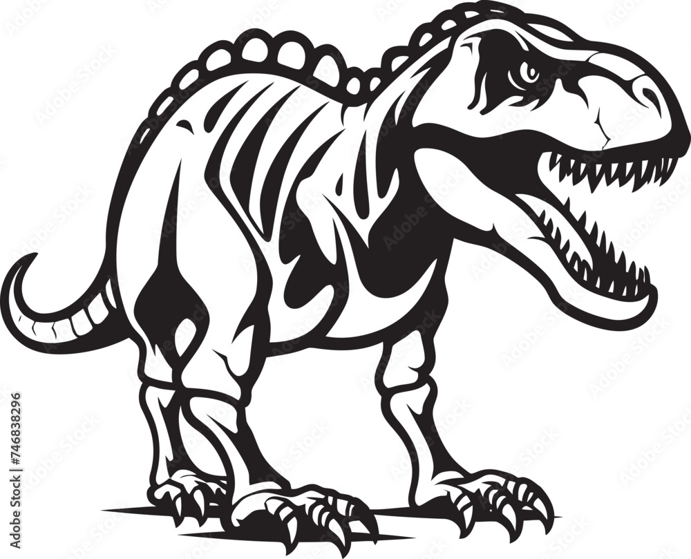 Paleontological Powerhouse Vector Tyrannosaurus Icon Mesozoic Majesty T Rex Skeleton Emblem Paleontological Powerhouse Vector Tyrannosaurus Icon Mesozoic Majesty T Rex Skeleton Emblem