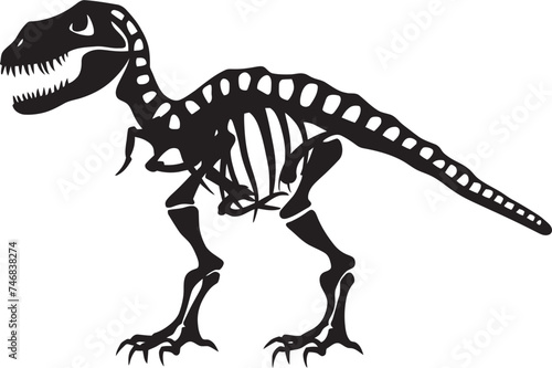 TyrannoForm Dino Skeleton Vector Logo Design Prehistoric Precision Tyrannosaurus Iconic Graphic © BABBAN