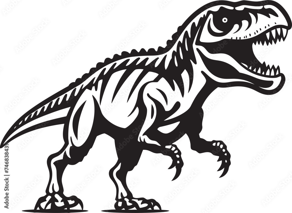 Ancient Apex Tyrannosaurus Skeleton Icon Design Paleontological Majesty Vector Graphic of T Rex Skeleton Ancient Apex Tyrannosaurus Skeleton Icon Design Paleontological Majesty Vector Graphic of T Rex Skeleton