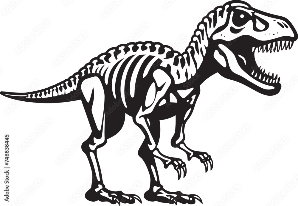 Dinosaur Dynasty Vector Logo featuring T Rex Skeleton Ancient Apex Tyrannosaurus Skeleton Icon Design Dinosaur Dynasty Vector Logo featuring T Rex Skeleton Ancient Apex Tyrannosaurus Skeleton Icon Design