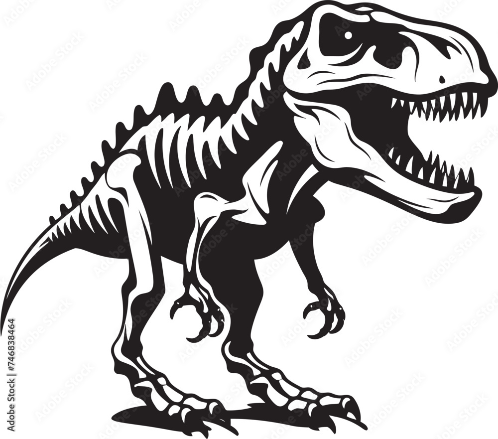 Dinosaur Dynasty Vector Logo featuring T Rex Skeleton Ancient Apex Tyrannosaurus Skeleton Icon Design Dinosaur Dynasty Vector Logo featuring T Rex Skeleton Ancient Apex Tyrannosaurus Skeleton Icon Design
