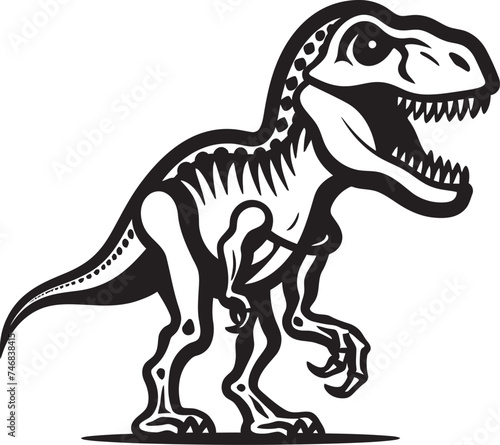 Dino Skeleton Vector Icon Design Tropic Toros Tahiti Style Bull Vector Logo © BABBAN