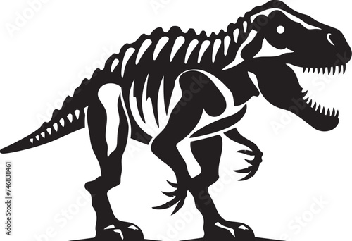 Ancient Apex Tyrannosaurus Skeleton Icon Design Paleontological Majesty Vector Graphic of T Rex Skeleton