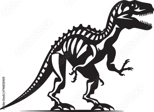 Paleontological Majesty Vector Graphic of T Rex Skeleton Rex Resurgence T Rex Skeleton Logo Design Icon