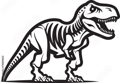 Ancient Apex Tyrannosaurus Skeleton Icon Design Paleontological Majesty Vector Graphic of T Rex Skeleton