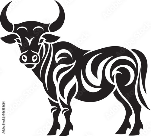 Tropic Toros Tahiti Style Bull Vector Logo Island Bull Tahitian Inspired Vector Logo Design
