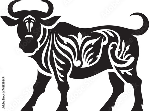 Tribal Treasure Tahitian Bull Vector Design Pacific Paradise Bull Logo in Tahiti Theme
