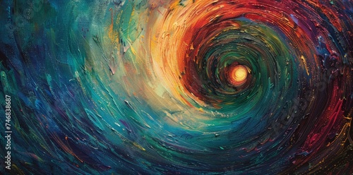 Vibrant Swirling Abstract Oil Painting 