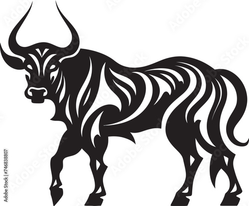 Tribal Treasure Tahitian Bull Vector Design Pacific Paradise Bull Logo in Tahiti Theme