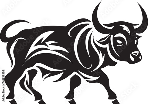 Wallpaper Mural Tribal Taurus Vector Bull Logo in Tahiti Style Polynesian Power Bull Icon in Tahiti Style Torontodigital.ca