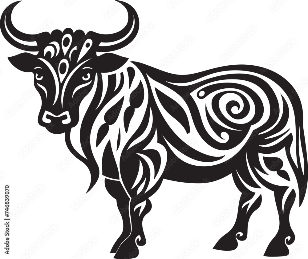 Tiki Bull Tahitian Style Vector Logo Tribal Toro Tahiti Inspired Bull Graphic Icon Tiki Bull Tahitian Style Vector Logo Tribal Toro Tahiti Inspired Bull Graphic Icon