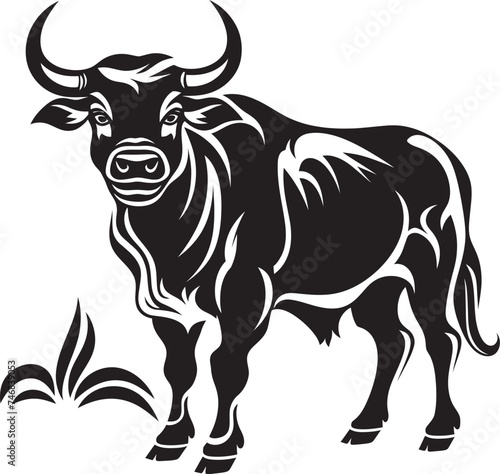 Tribal Tempest Bull Logo in Tahiti Style Island Influence Tahitian Bull Iconic Design