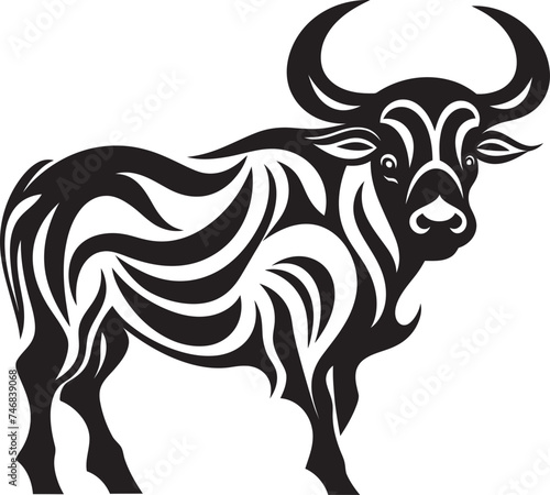 Tiki Taurus Tahitian Bull Vector Emblem Tribal Tempest Bull Logo in Tahiti Style