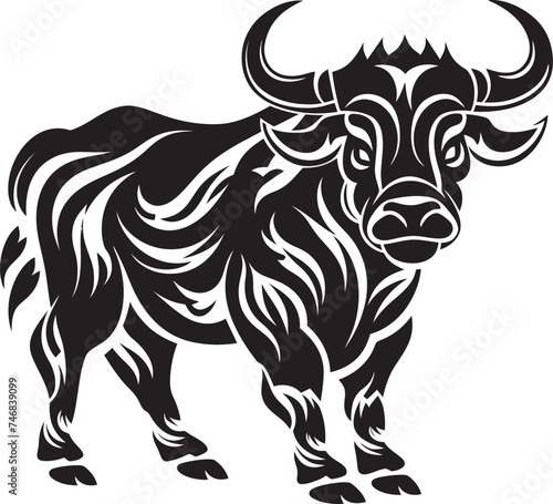 Polynesian Pride Bull Vector Logo with Tahitian Flair Tropic Tribute Tahiti Style Bull Icon Design