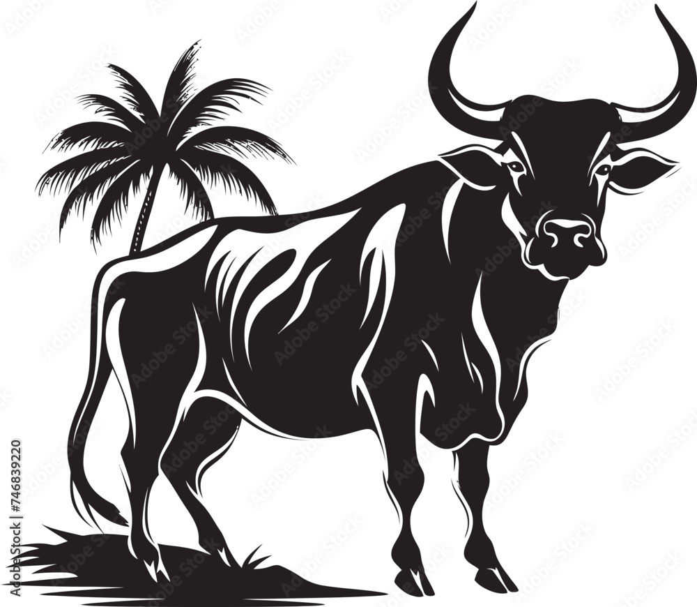 Pacific Pulse Tahiti Style Bull Vector Icon Tropic Toros Tahiti Style Bull Vector Logo