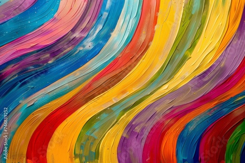Artistic rendering of colorful paint strokes with a lively and dynamic swirl pattern, ideal for vibrant backgrounds and designs.