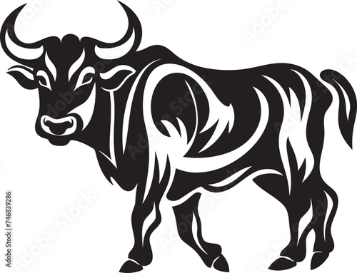 Tropic Toros Tahiti Style Bull Vector Logo Island Bull Tahitian Inspired Vector Logo Design