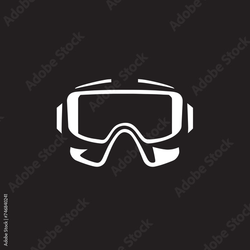 Cyber Spectacles VR Goggles Emblem Design Futuristic Focus Virtual Reality Vector Icon