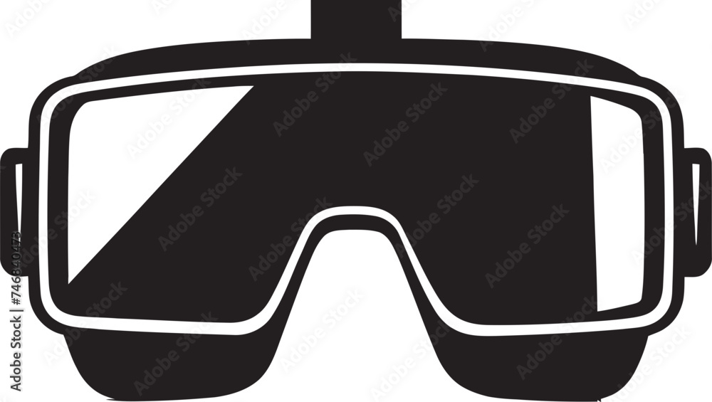 Cyber Spectacles VR Goggles Emblem Design Futuristic Focus Virtual Reality Vector Icon Cyber Spectacles VR Goggles Emblem Design Futuristic Focus Virtual Reality Vector Icon