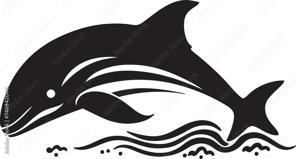 Fototapeta premium Maritime Monarch Iconic Vector Emblem Azure Odyssey Whale Symbol Design in Vector