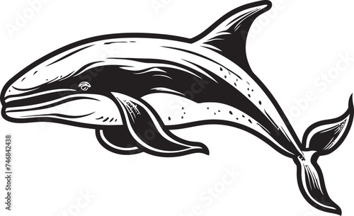 Whale Wonder Graphic Symbol of the Ocean Sea Sovereign Whale Vector Emblem Design