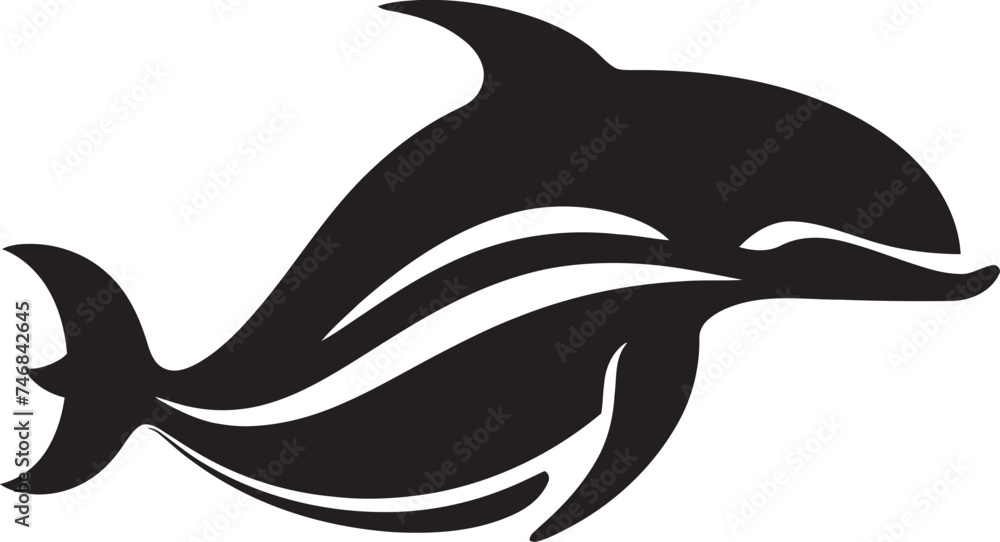 Fototapeta premium Aquatic Majesty Vector Logo Featuring a Whale Marine Monarch Whale Design Icon
