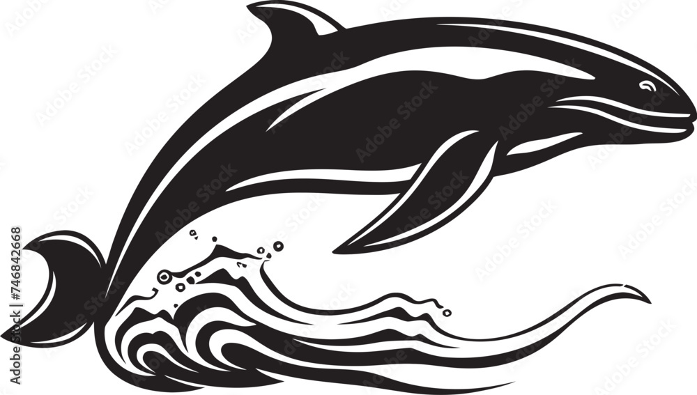 Maritime Magnificence Vector Logo with a Whale Whale Song Emblematic Design of the Deep Maritime Magnificence Vector Logo with a Whale Whale Song Emblematic Design of the Deep