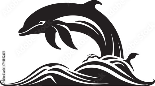 Whale Song Emblematic Design of the Deep Majestic Leviathan Whale Vector Logo Design