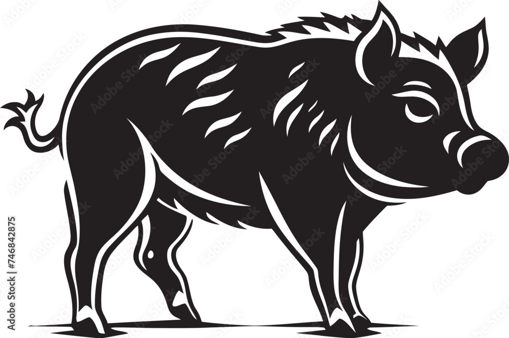 Roaring Rampage Vector Boar Logo Savage Swagger Wild Boar Emblem Design