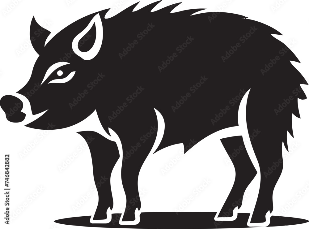 Obraz premium Tusker Triumph Emblematic Wild Boar Icon Roaring Rampage Vector Boar Logo