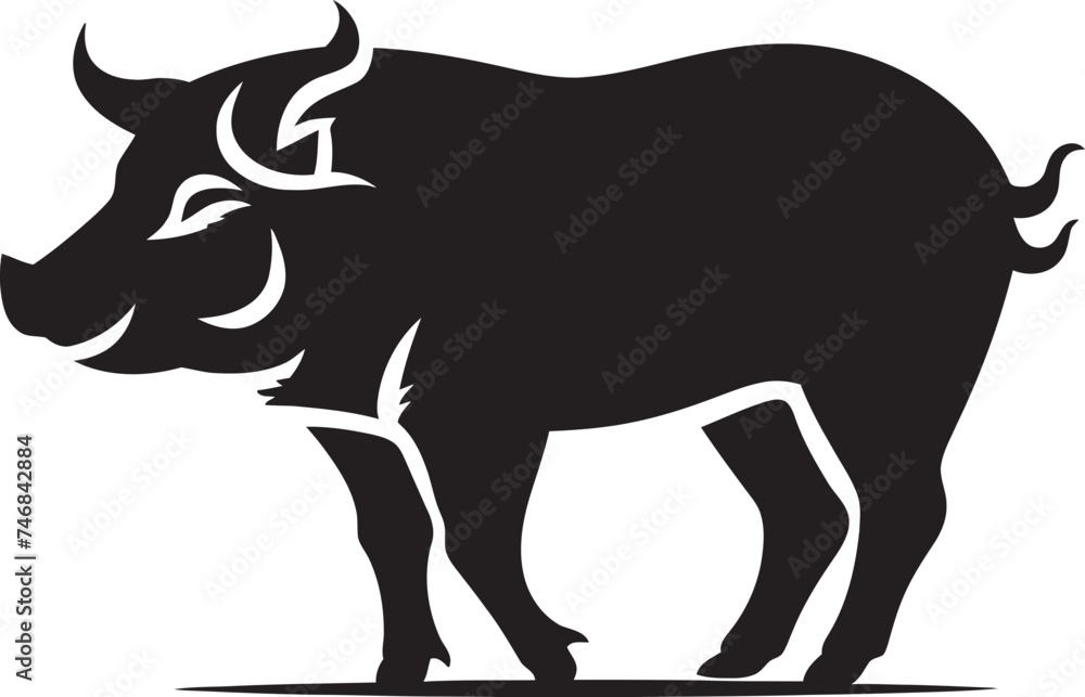 Obraz premium Thunderous Tusks Iconic Boar Vector Symbol Boar Boldness Emblematic Logo with Wild Boar