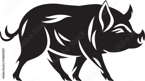 Savage Swagger Wild Boar Emblem Design Razorback Reign Iconic Boar Symbol