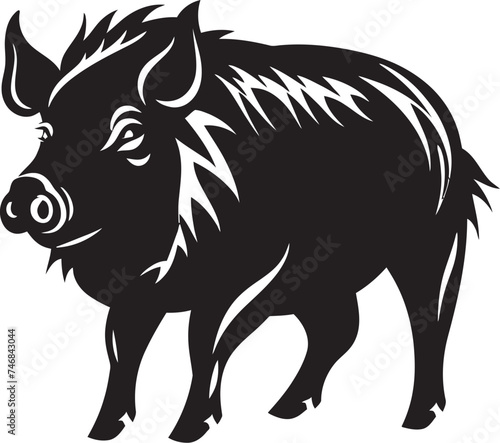 Wild Boar Fury Emblematic Logo with Boar Razorback Rampage Iconic Boar Symbol Design