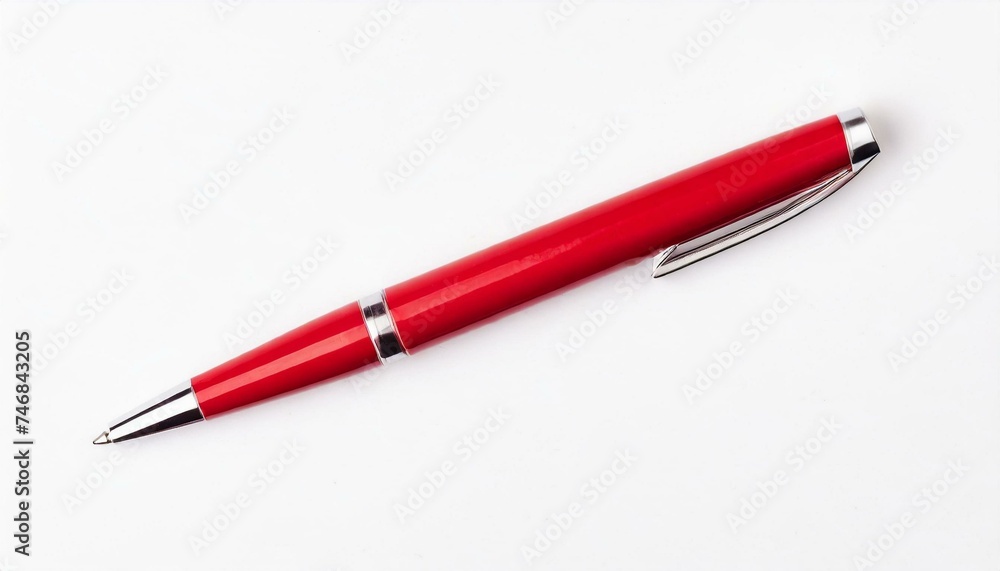 Top view of blank red pen. white background Top view of blank red pen. white background