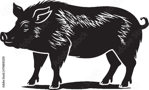 Razorback Rumble Vector Boar Emblem Savage Swagger Wild Boar Icon Design