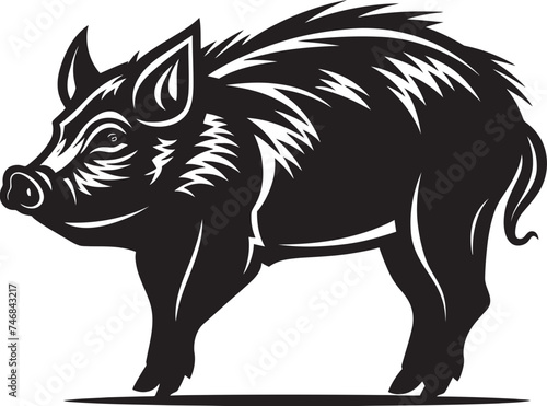 Boar Battalion Iconic Logo Graphics Thunderous Charge Emblematic Logo with Wild Boar
