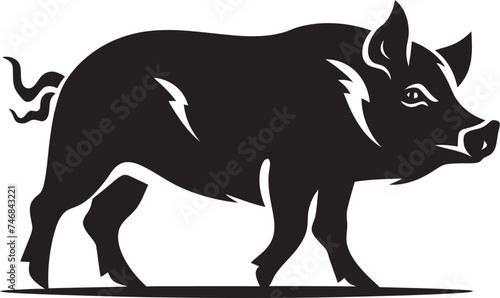 Thunderous Charge Emblematic Logo with Wild Boar Wild Boar Fury Iconic Boar Symbol Emblem